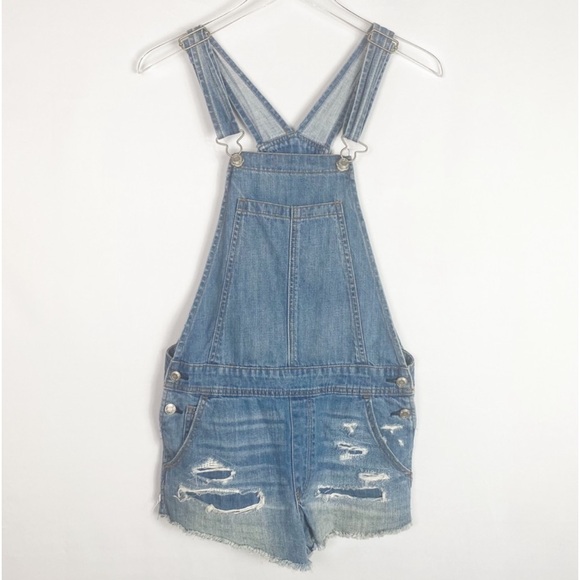 AMERICAN‎ EAGLE DISTRESSED SHORT OVERALLS XS - Picture 13 of 13
